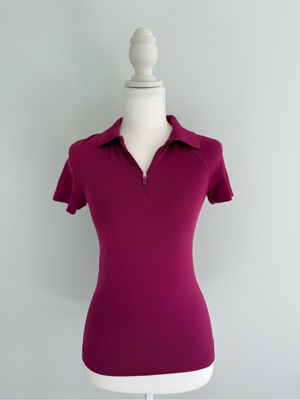 lululemon Swiftly Tech Sort Sleeve Half Zip Polo in Deep Magenta
